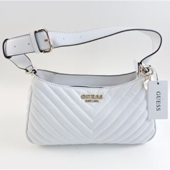 GUESS Ivory Chevron Shoulder Bag - Picture 5 of 5